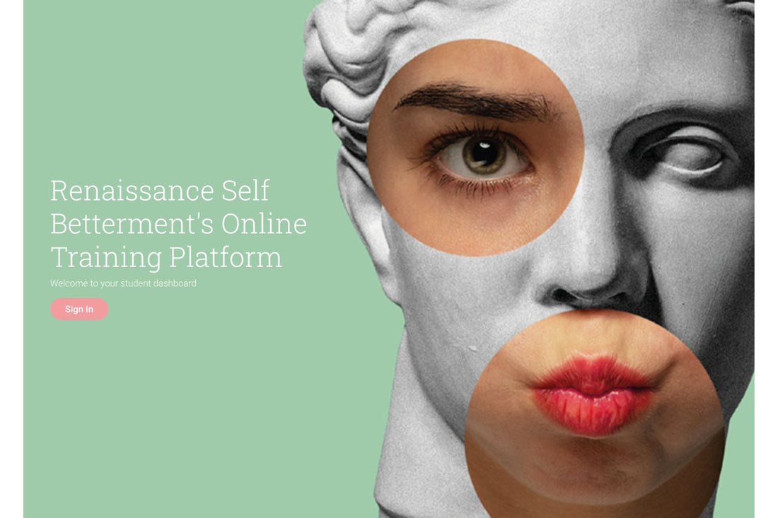 This is the homepage for renaissance self betterment's online training school (Thinkific platform) where we host all of our CPD accredited courses.