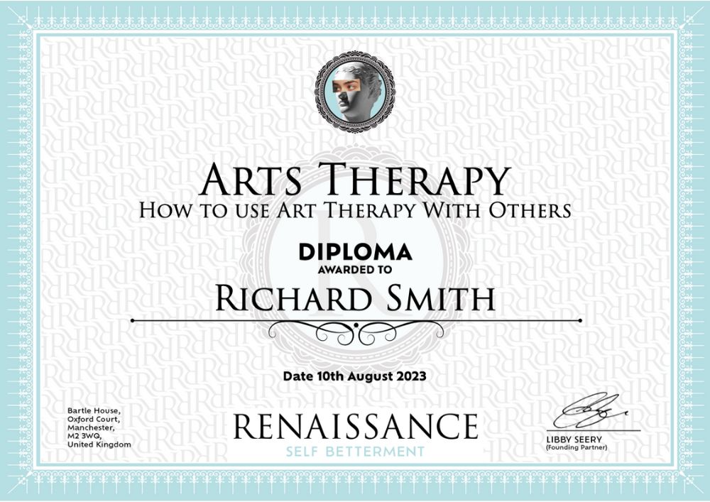 Example of renaissance self betterment's diploma for how to use art therapy with others