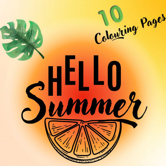 This is one of two, free e-books which has the words Hello Summer above a slice of lemon on a yellow background.